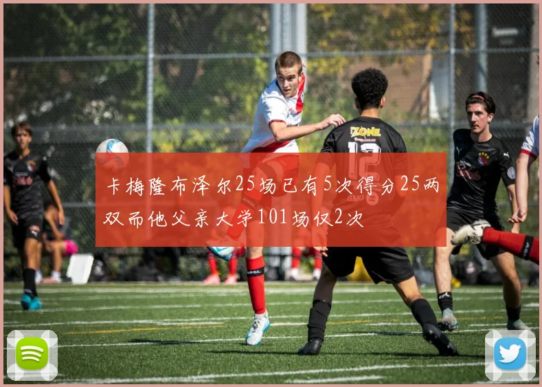 卡梅隆布泽尔25场已有5次得分25两双而他父亲大学101场仅2次